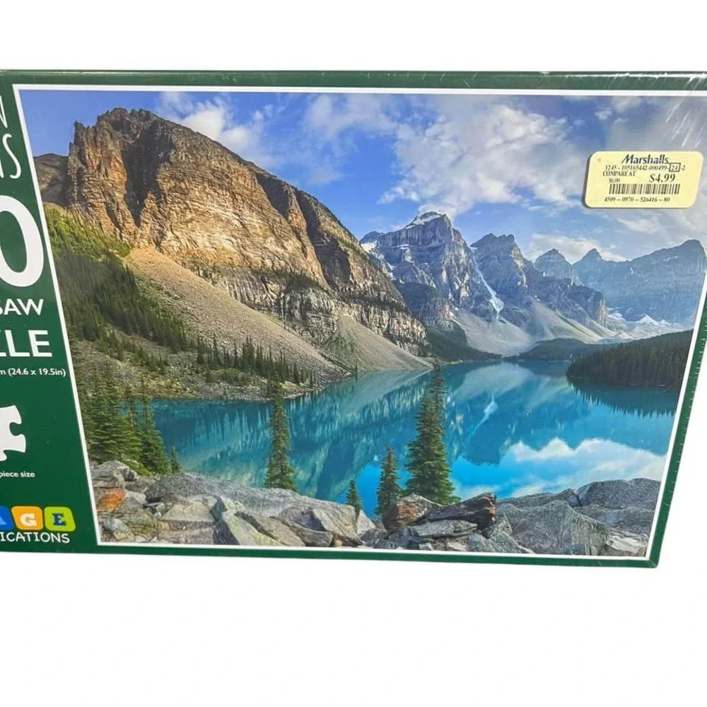 Rocky Mountain Reflections NIB 500 Piece Jigsaw Puzzle Scenic View Family Fun